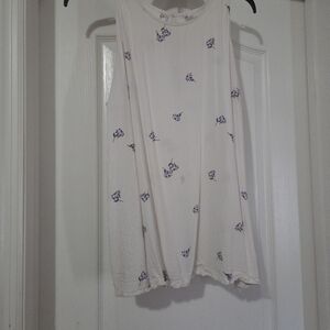 Old Navy White Floral Tank Top
